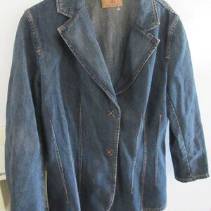 Dana Buchman Womens Size 10 Stretch Denim Jean Jacket snaps m